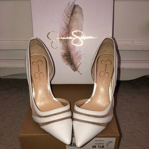 Jessica Simpson White Heels